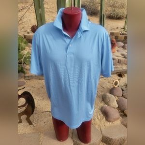 PGA Golf Blue Striped Polo